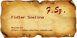 Fidler Szelina névjegykártya